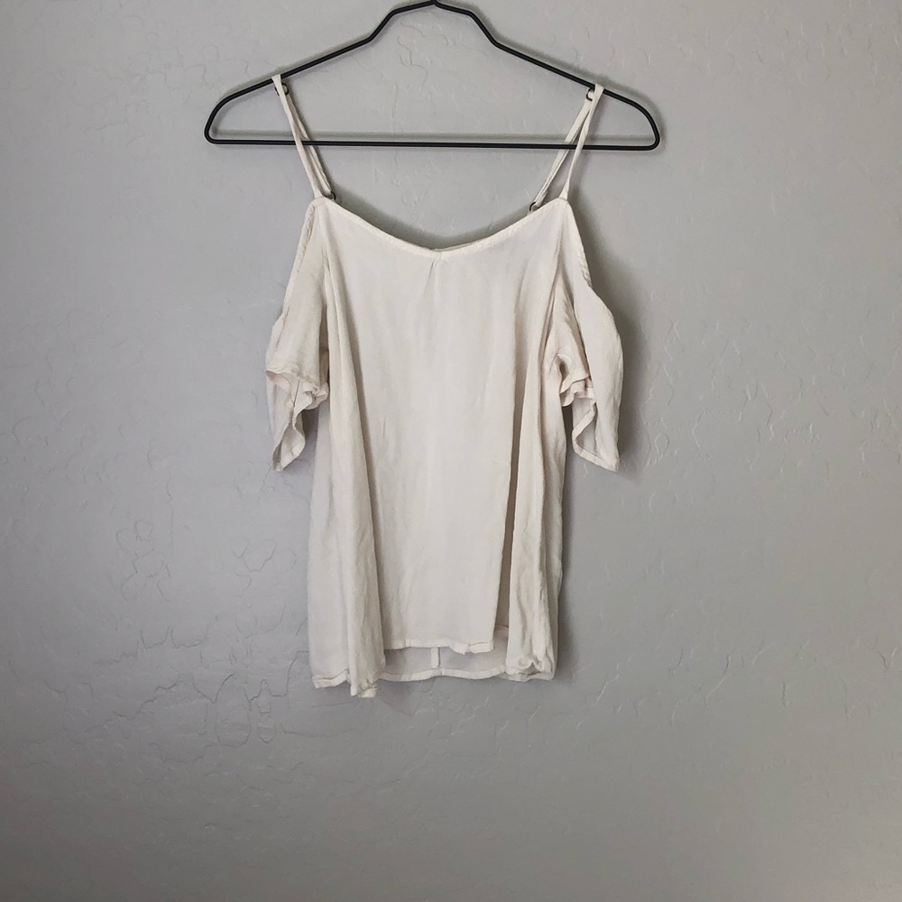 Cold Shoulder, Lightweight, Cream Top
